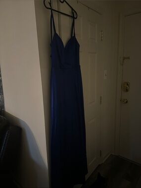 City Triangles Royal Blue Spaghetti-Strap Maxi Dress